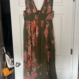 ASOS Olive Floral Maxi Dress